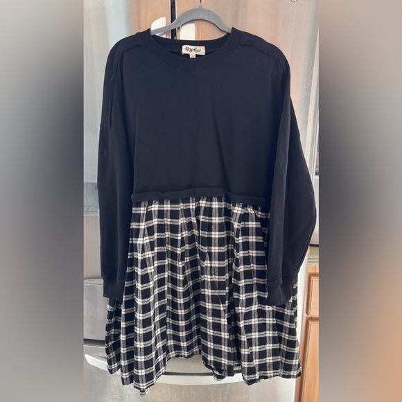 Haptics Dresses & Skirts - Black and White Plaid Dress